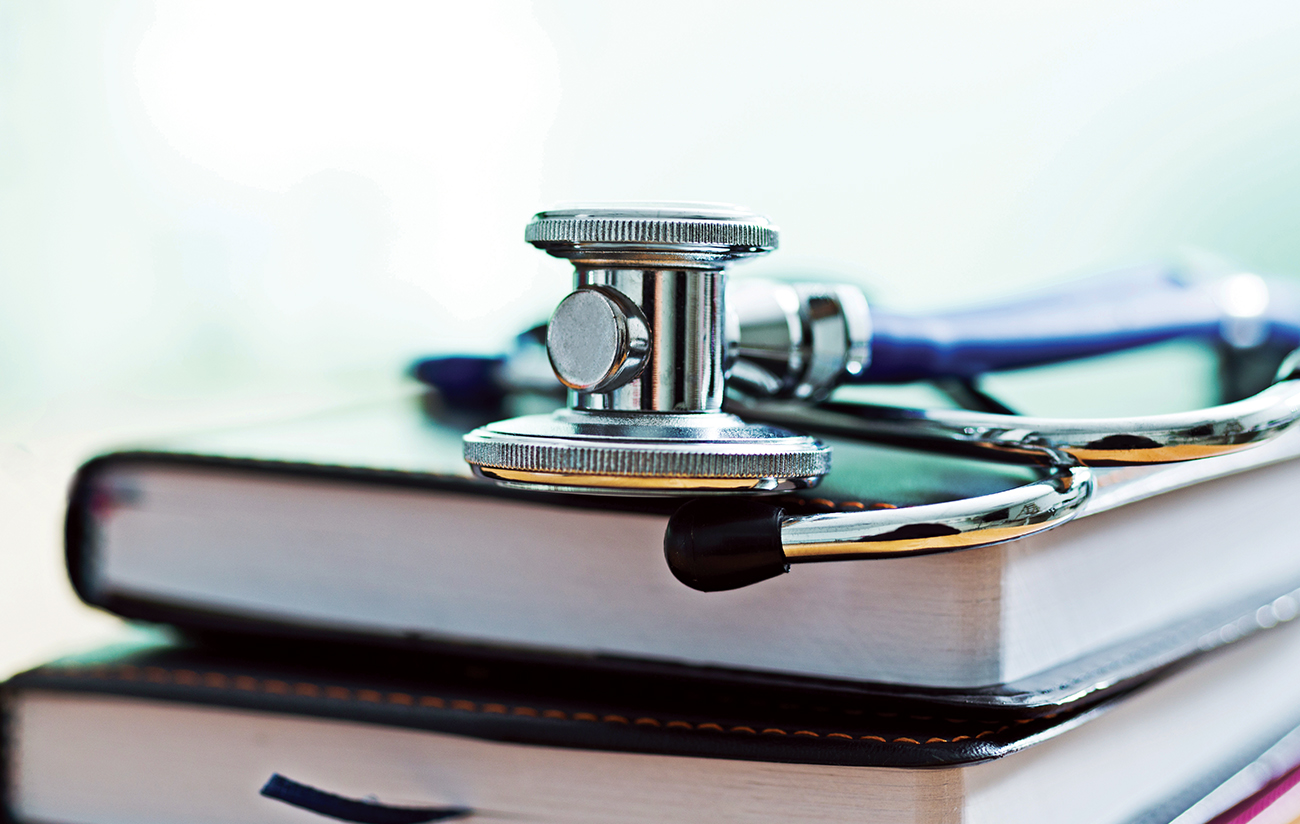 Stethoscope on books