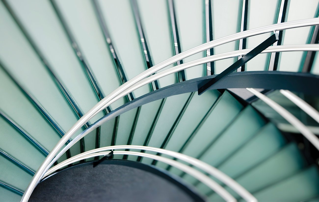Looking Down at Contemporary Stairway