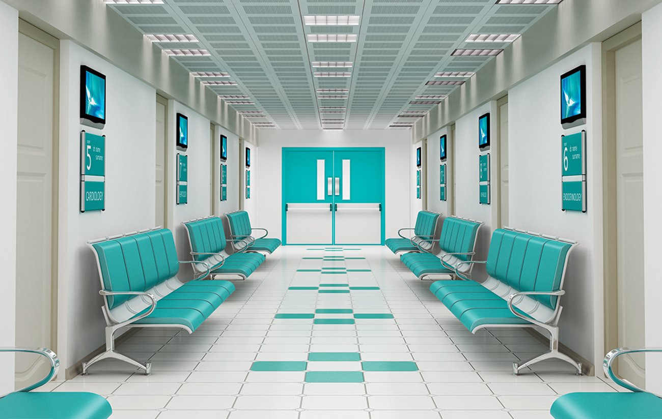 Clinic corridor in a hospital