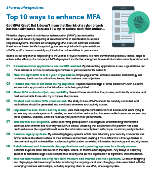 Top 10 ways to enhance MFA