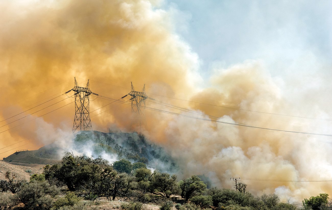 Fire Fighters Fighting Wildfire
