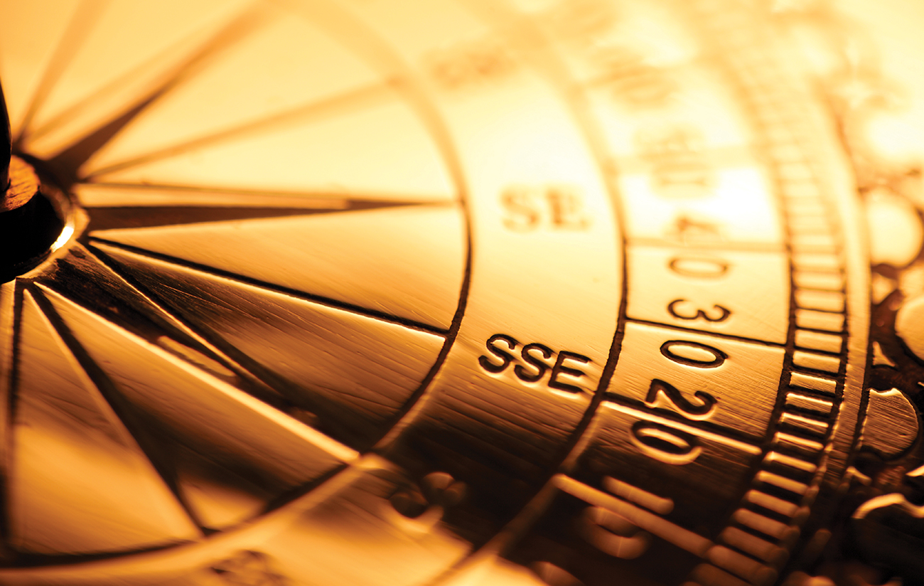 Close Up Of Golden Compass