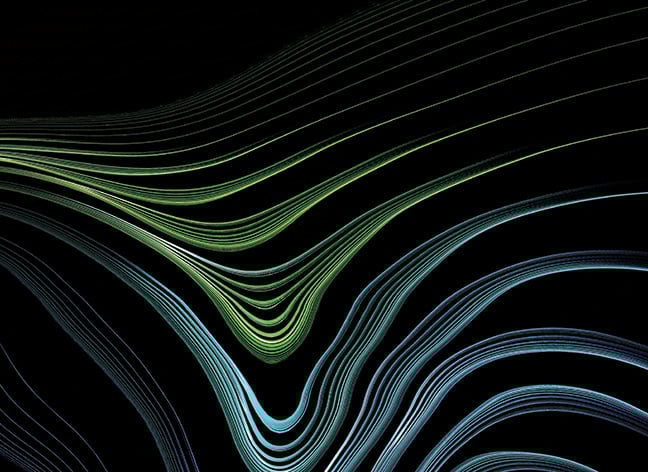 Flowing Abstract Lines in Blue and Green