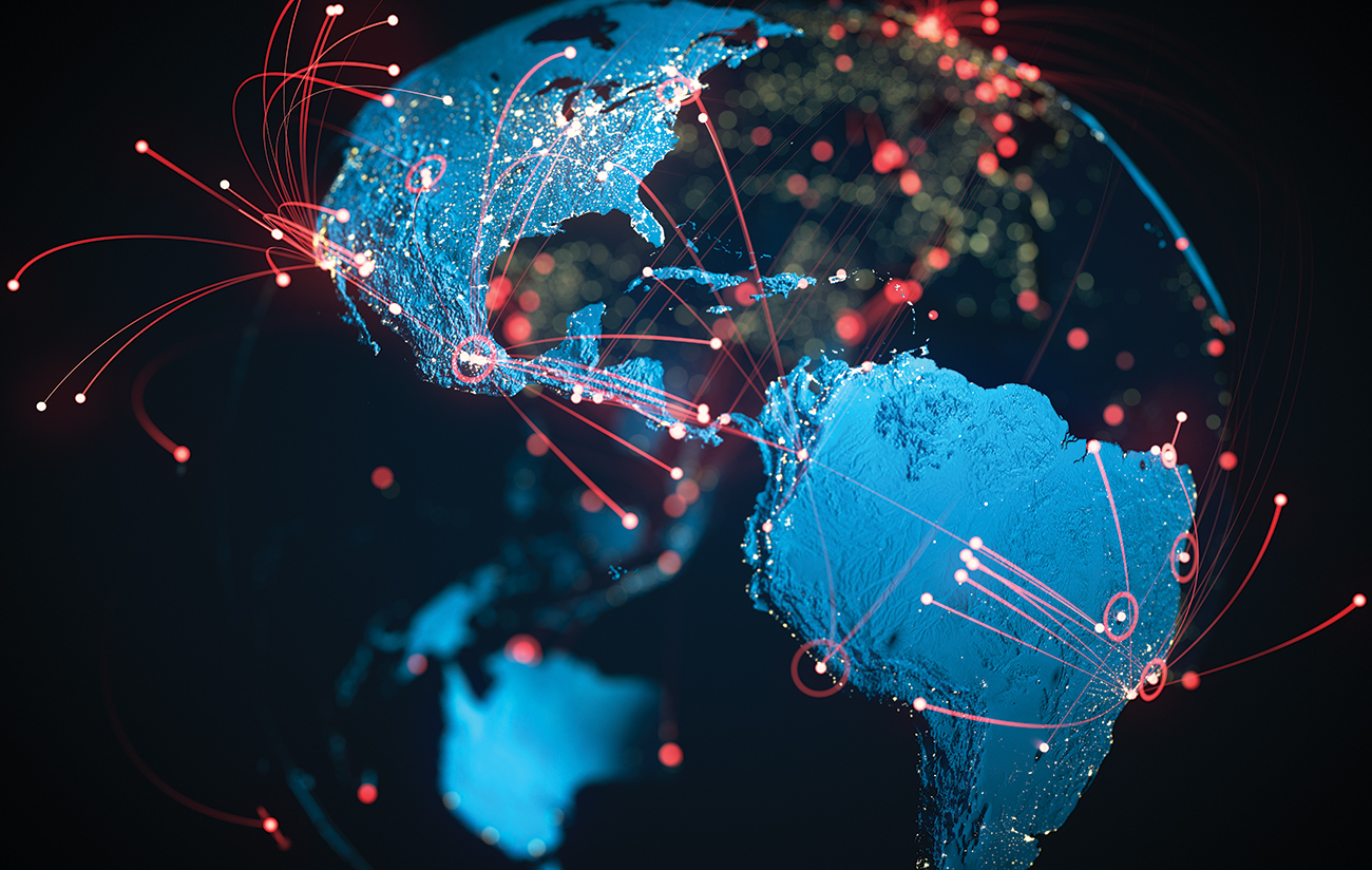 North and South America globe